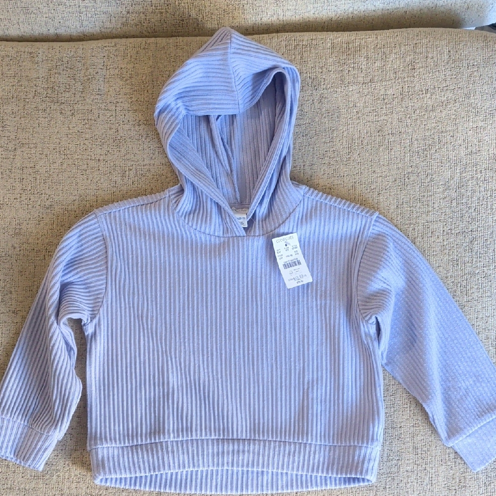 Crewcuts Ribbed Hooded Pullover in Light Lavender